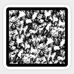 Black and White Contrast Brushstrokes Sticker